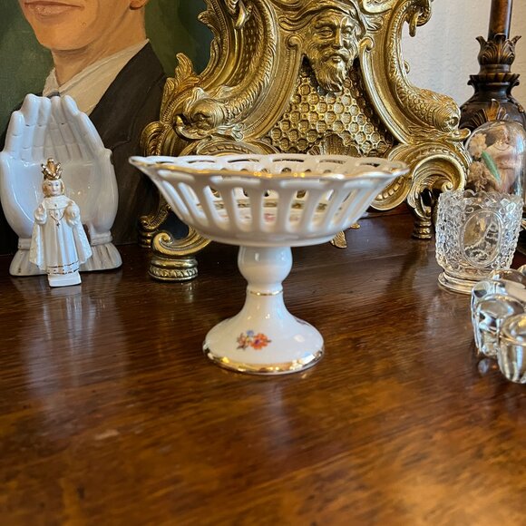 Antique Porzellanfabrik Moschendorf reticulated pedestal dish - Picture 5 of 10